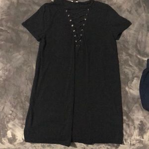 Open front t shirt dress